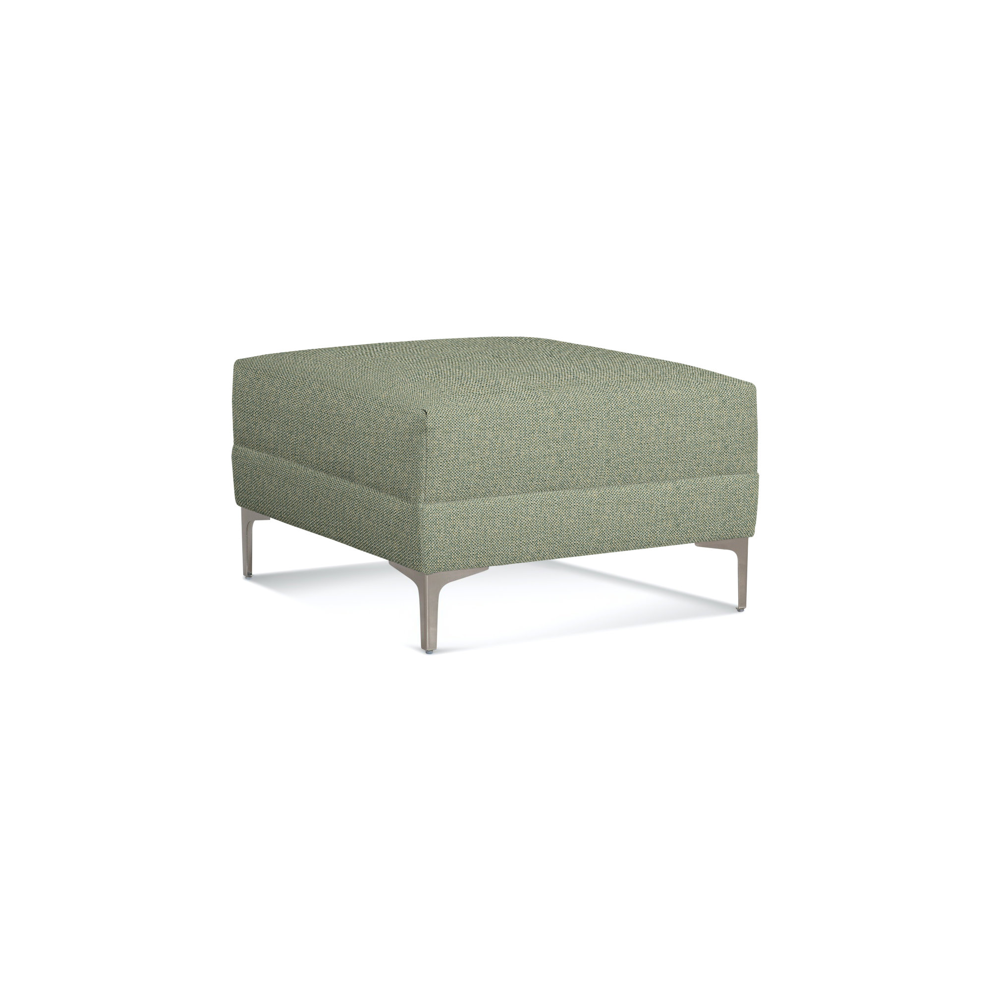 Alexa Upholstered Ottoman, Green Performance Fabric Polypropylene/Olefin
