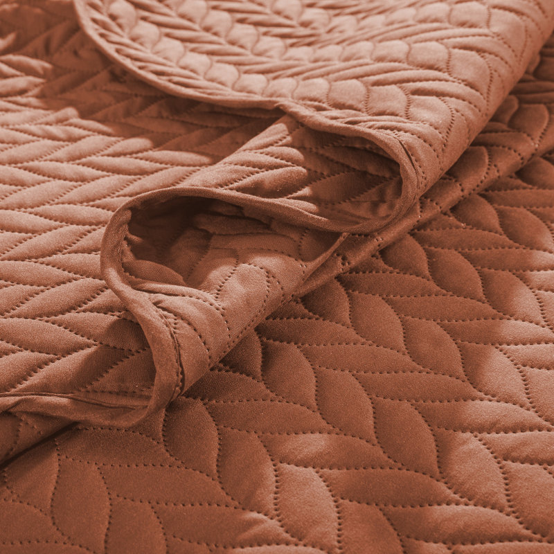 Microfiber Embossed Queen Quilt Sets| Hotel-Quality Bedspread, Rust, Queen Bedspread ( 90 x 96)+ 2 Standard Pillowcases