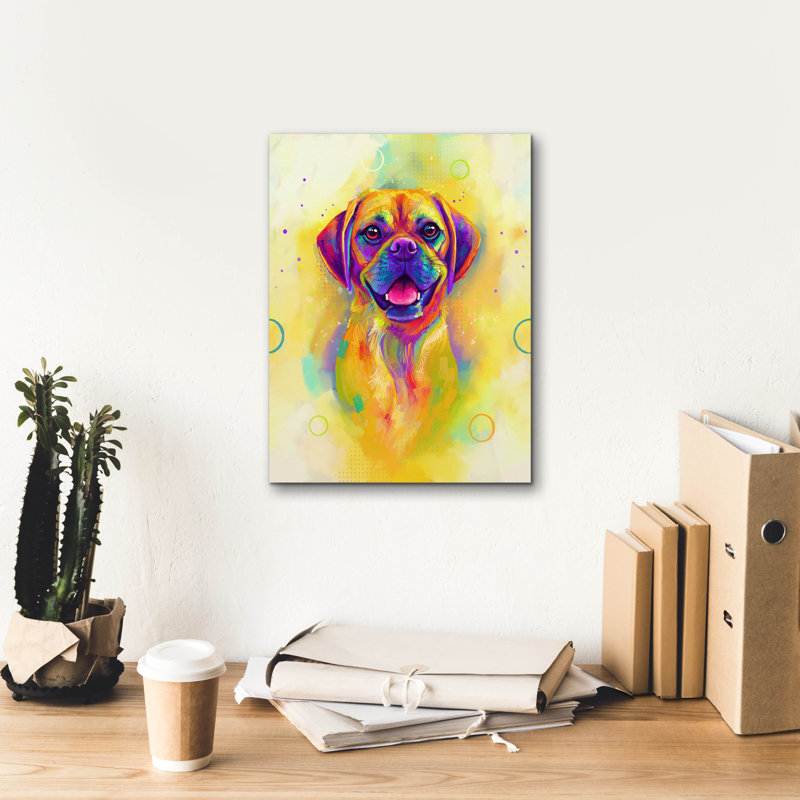 «Pop Art Puggle» par Furbaby Affiliates, art mural sur toile, H 16 po x l 12 po