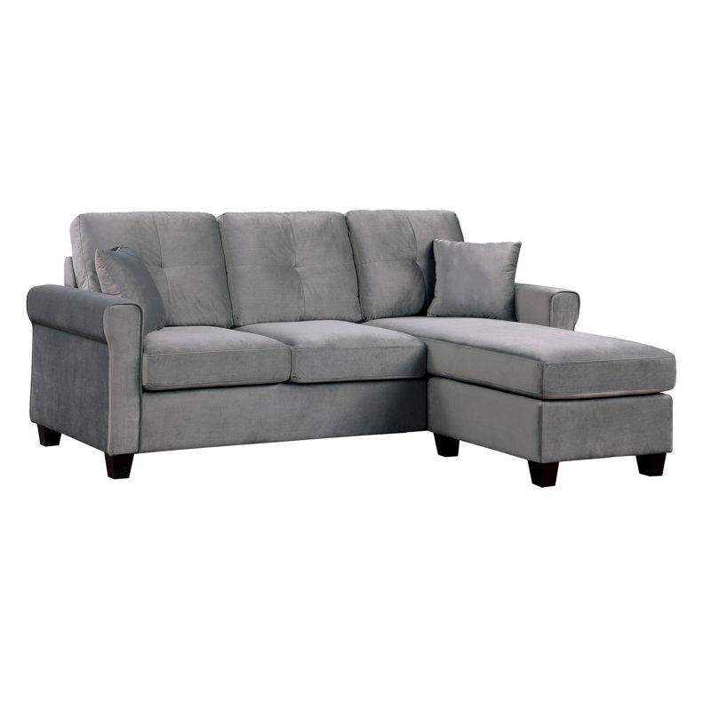 Canapé modulaire Saleme, Velours gris