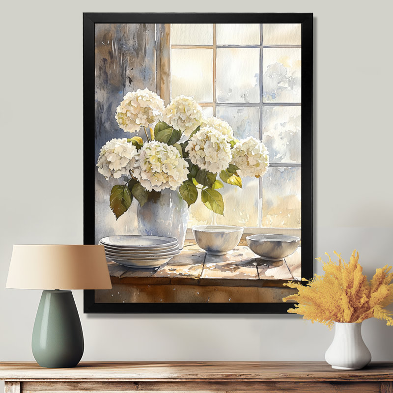 Hixson - Décoration murale florale, H 40 po x l 30 po, Noir, noir, noir, noir, Reproduction encadrée d'une seule photo