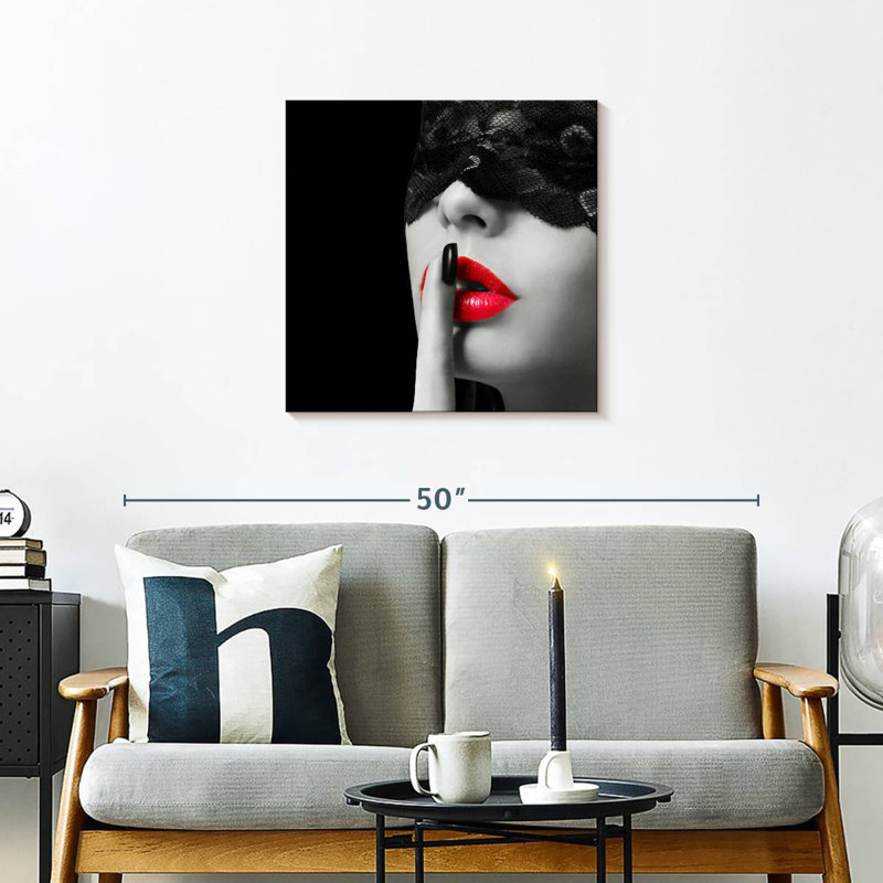 Shuttleworth Sophisticated Red Lips, 24" H x 24" W