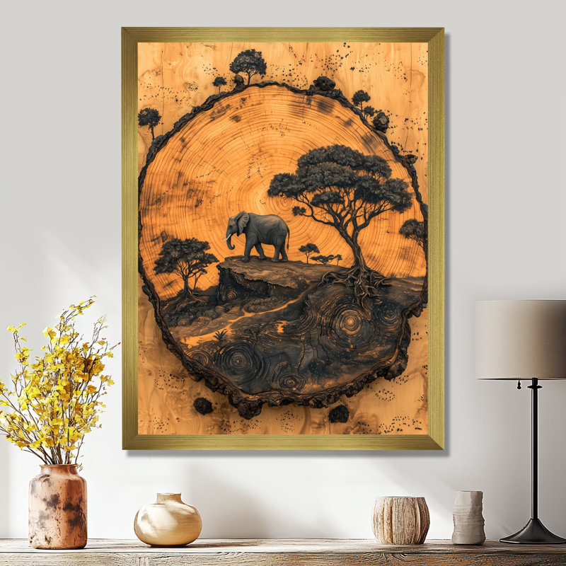 Art mural sur toile d'Innsbrook, H 20 po x l 12 po, Picture Framed, Or