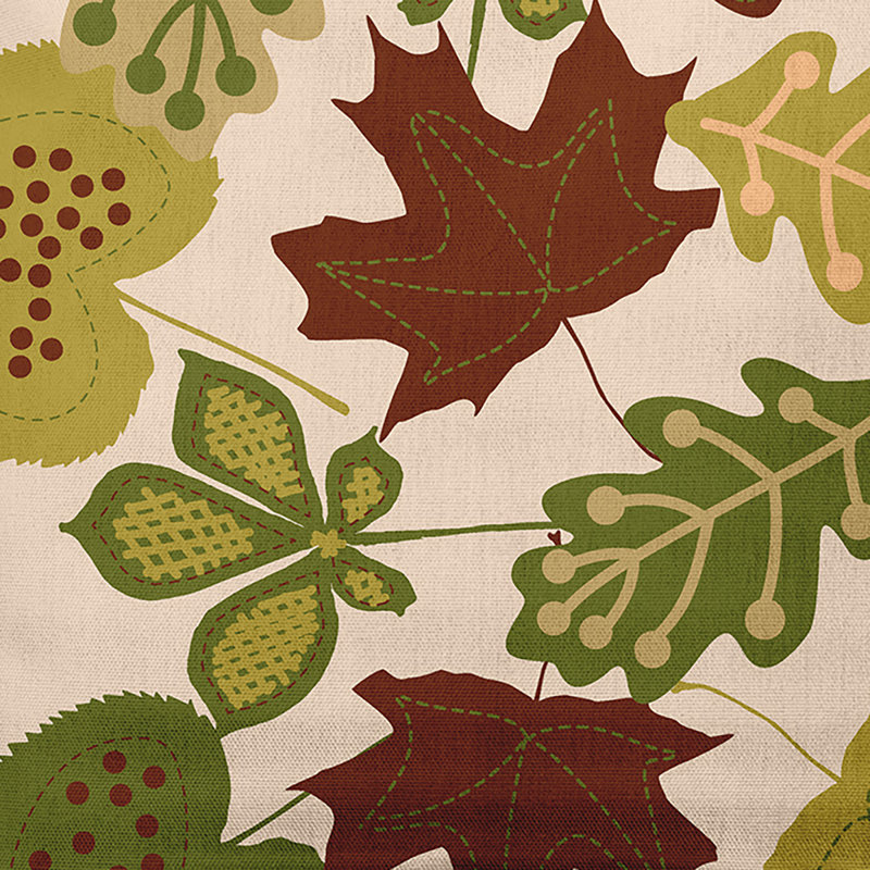 Coussin décoratif décoratif Fall Leaves, 18 po x 18 po, Olive