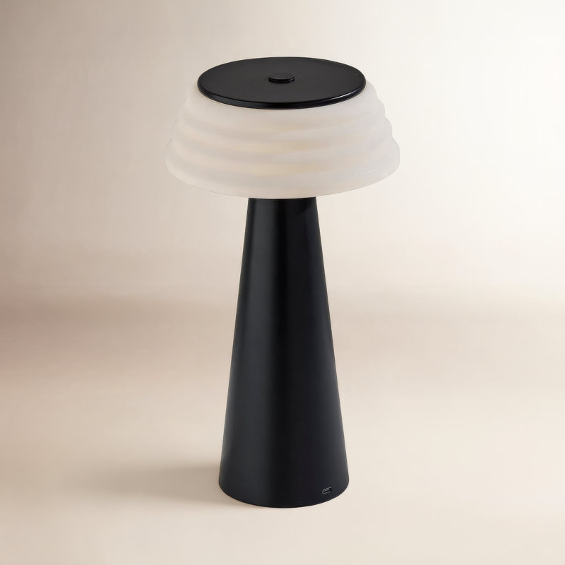 Lampe de table sans fil Jacky, Noir mat