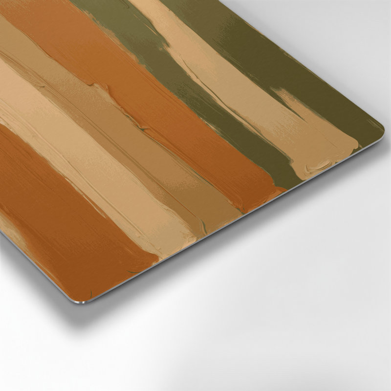 Abstrait couleur champ 64, art mural en métal brun, H 11 po x l 14 po