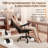 Black Leather Ergonomic Mid-Century Modern Office Chair with Adjustable Height, Lumbar Support, Rubber Casters, and Padded Armrests-1286940779