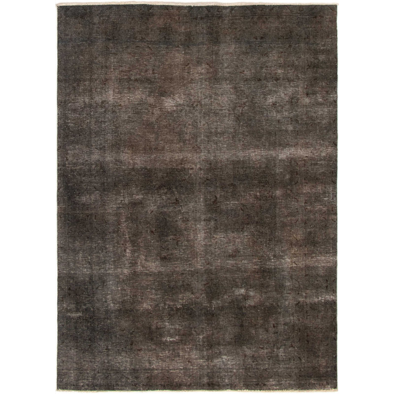 One-of-a-Kind 6'7" X 9'2" 1980s Wool Area Rug in Grey