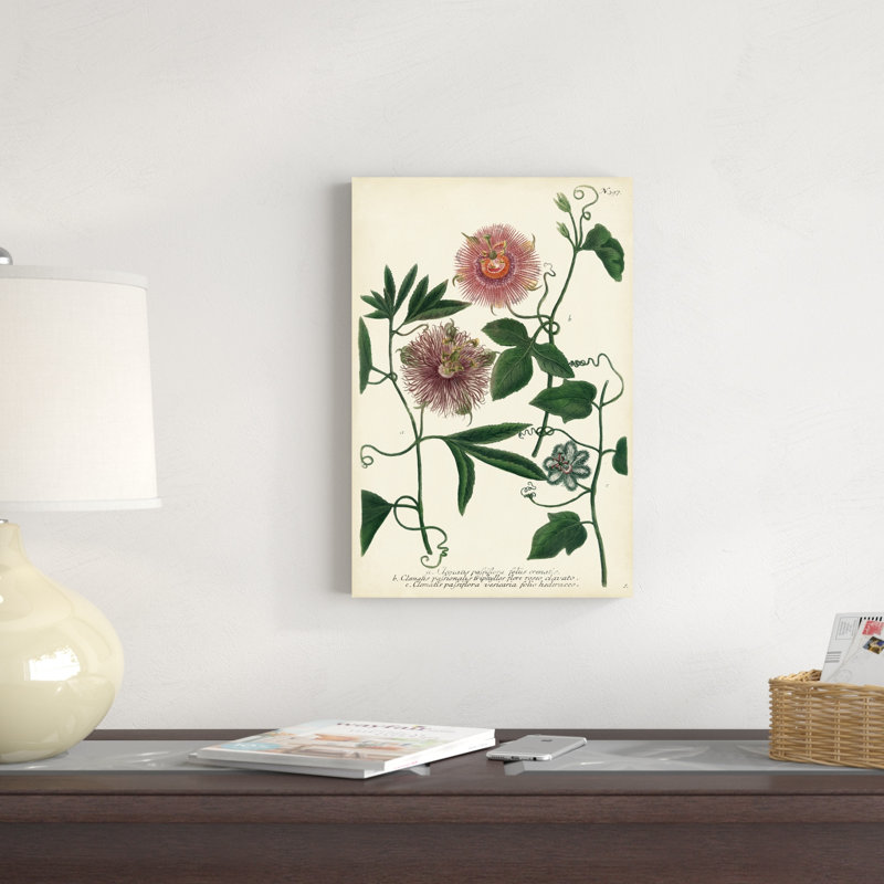 Fleur de passion antique I, H 18 po x l 12 po x P 1,25 po