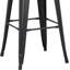 Ensemble de 2 tabourets de bar en métal noir mat 30 pouces, ensemble de 2 tabourets de comptoir à dossier en acier avec design en acier à 4 pieds