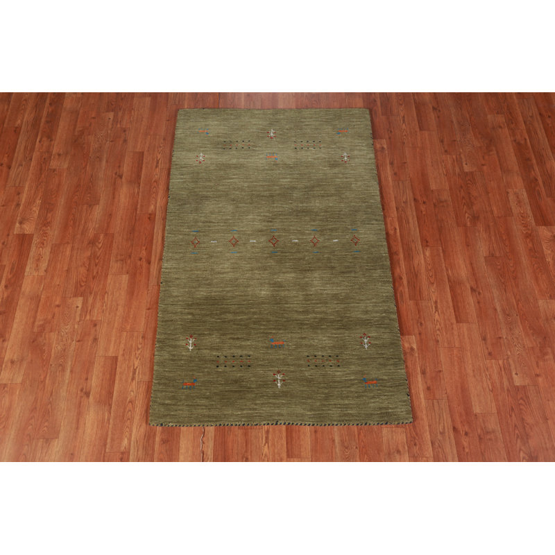 Tapis tribal vert Gabbeh 3 x 5