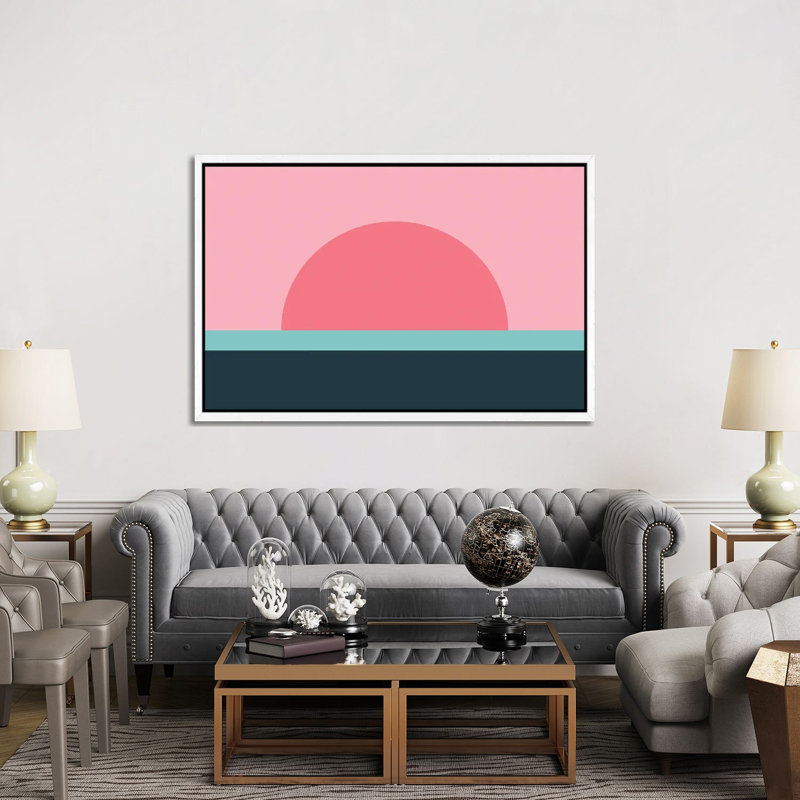 Sunseeker VII - Wrapped Canvas Print, White Framed, 152.5 cm H x 101.5 cm W, Valencia/Turquoise/Viking Blue