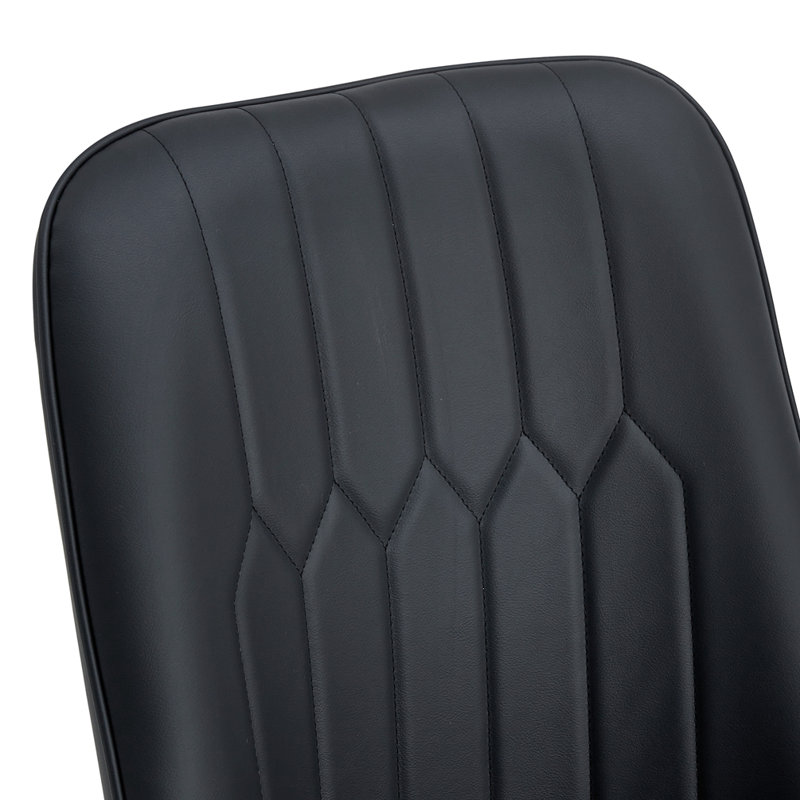 Chaise d'appoint rembourrée sans dossier Peytynn, Noir