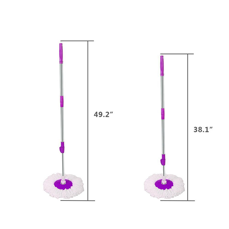 Seau à balai de plancher rotatif 360 °, Mauve