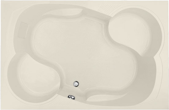 Makyla 75'' L Soaking Bathtub, Biscuit, Satin Chrome