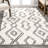 Kips Bay Moroccan Style Diamond Shag White/Gray Rug-1537576216