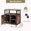 17 Storeys File Cabinet On Wheels With Charging Station & Cable Management Hole Shelves-390527248