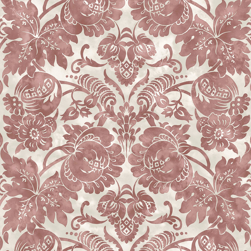 Martha Stewart Florentine Tarn  Wallpaper, Red