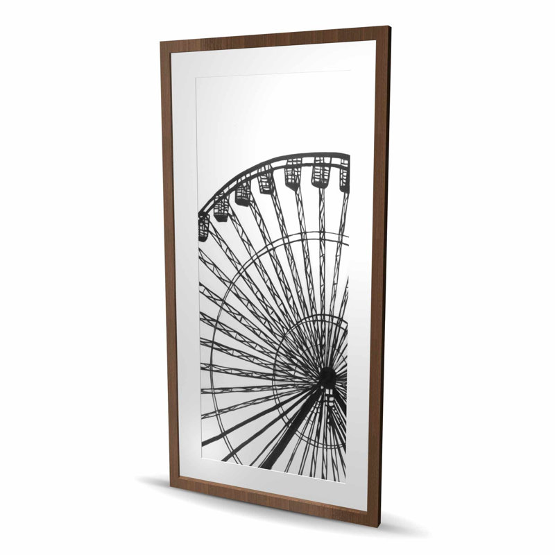 Grande roue monochrome - impression encadrée avec passe-partout, H 48 po x l 24 po, Brun