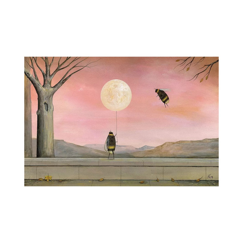 Moon Balloon par Neil Thompson - Estampe numérique sur toile tendue avec châssis, H 12 po x l 18 po x P 1,5 po