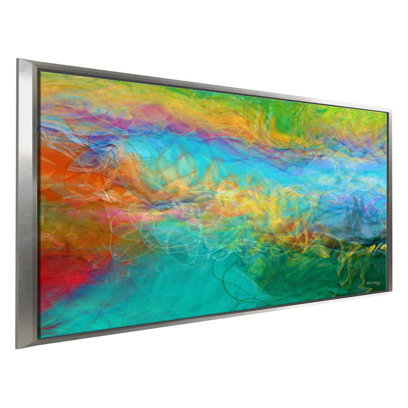 «Across the Way», reproduction d'art, H 21,5 po x l 33,5 po x P 2 po, Cadre flottant argent