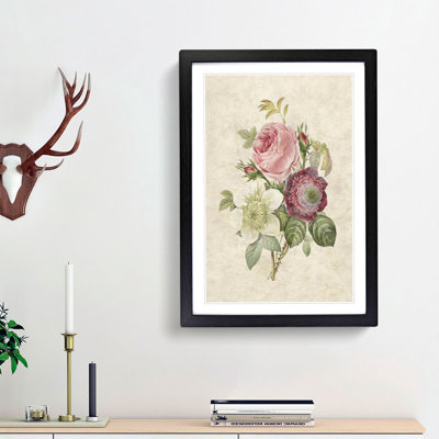 Pink Anemone Rose by Pierre-Joseph Redoute - Picture Frame Painting Print