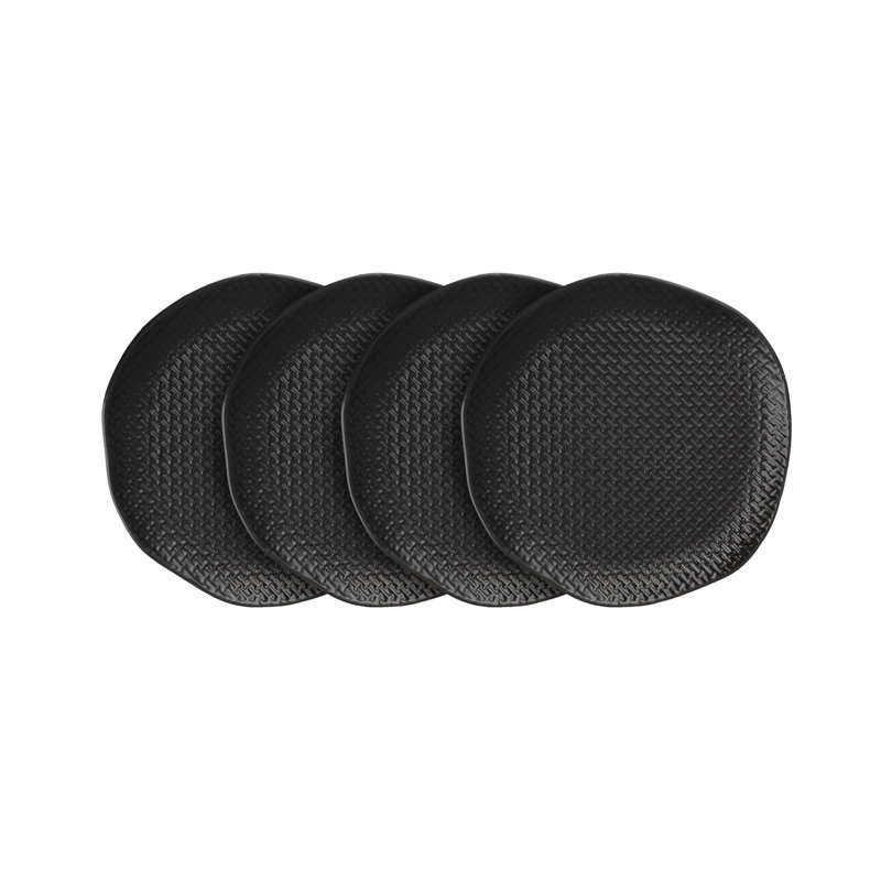 Stone Lain Abigael Salad Plate Set Stoneware, Black
