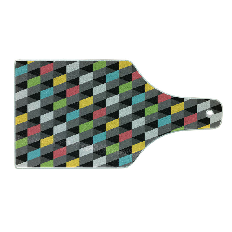 Multicolore planche à découper en verre trempé Ambesonne