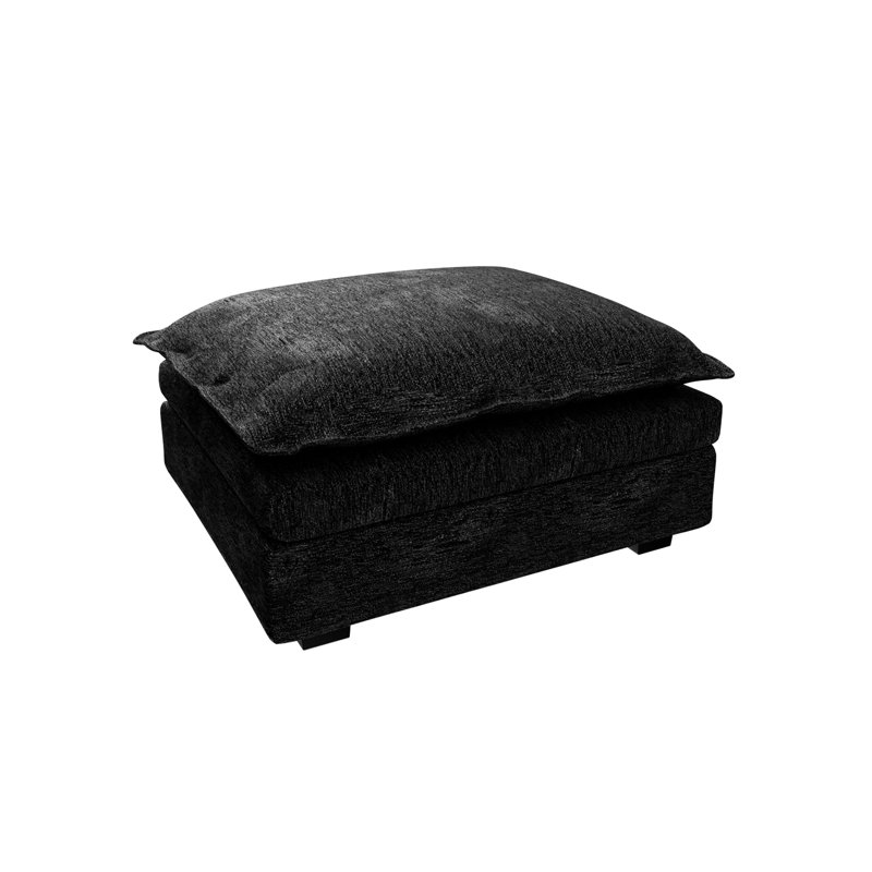 Repose-pieds 34,6 po Chenille, Noir, noir, noir, noir