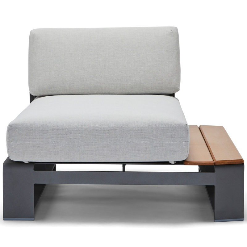 RHF Chaise Unit With Nextteak Accent, Textured Black, Chartres Malt