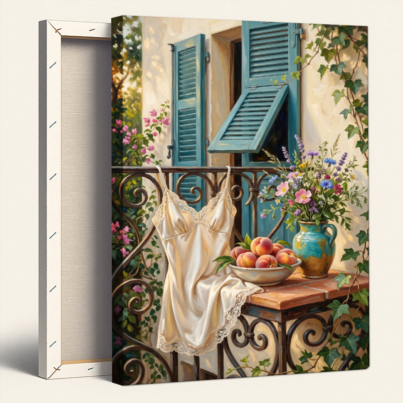 Ensemble de 1 tableau sur toile représentant un balcon immobile, 48"H x 32"W, Wrapped Canvas