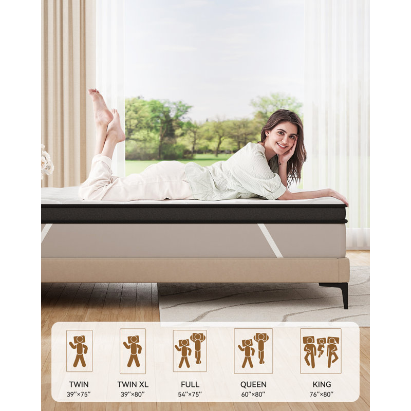 3" Quilted Mattress Topper with Breathable Cover – Plush Comfort & Support, Twin