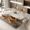 Light luxury creative rectangular dining table set