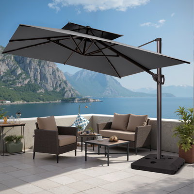 128' X 104'' Rectangular Cantilever Umbrella with Weighted Base