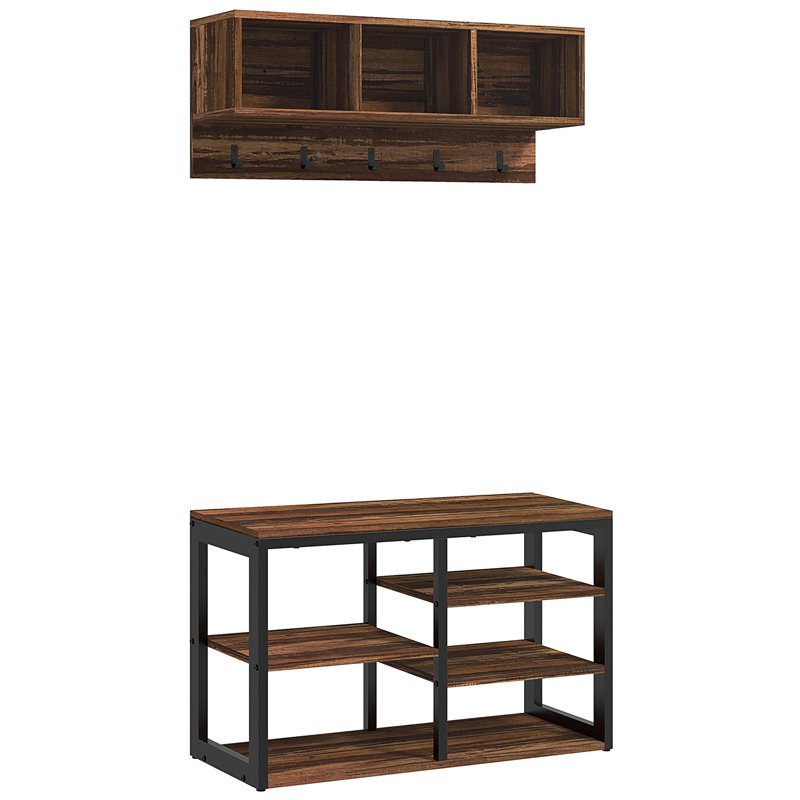 Ensemble de banc à chaussures HOMcom 2-en-1