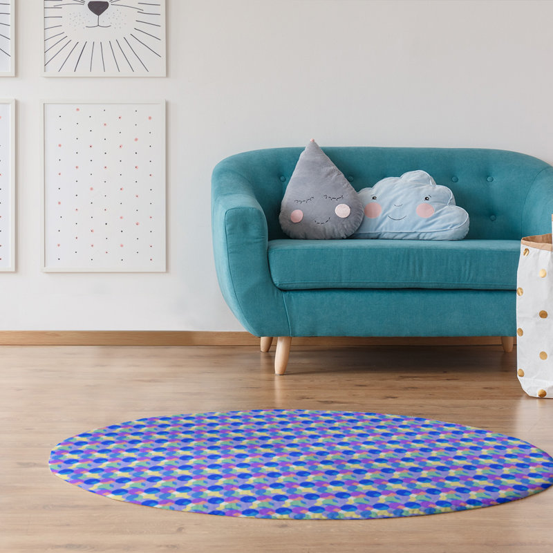 Tapis bleu ardoise/blanc, Rectangle 3 pi x 5 pi