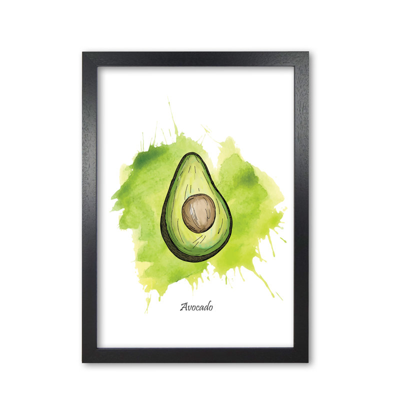 Avocado - Print, 30 cm H x 21 cm W x 5 cm D, Black Grain Frame