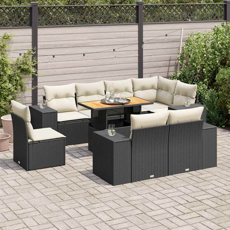 Grand canapé modulaire en rotin PE Vidaxl