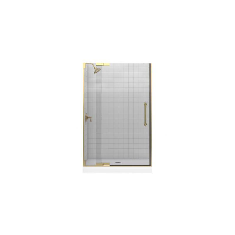 Pinstripe 47.75" x 72.25" Pivot Shower Door, Anodized Brushed Bronze