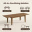 Table de salle à manger extensible 70 "à 106" pour 6 à 10 personnes, table de salle à manger en bois, table extensible moderne pour rassemblements-674158272