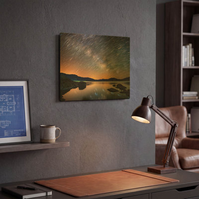 «Comet Storm copie» par Darren, art mural en métal doré blanc, 16 po x 12 po