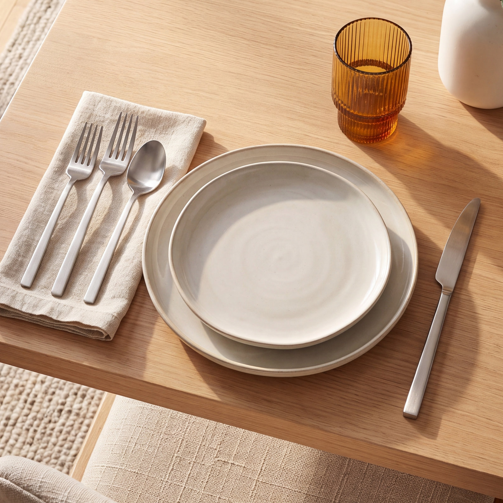 Loretta 20-Piece Stainless Steel Flatware Set, Silver Satin
