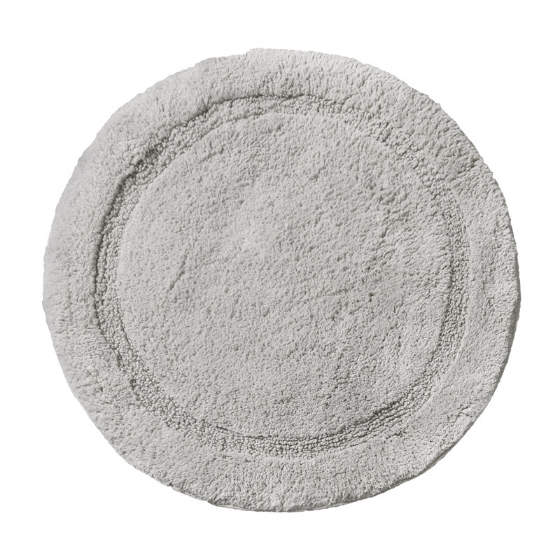 Polygala Cotton Round Bath Mat, Dove Grey