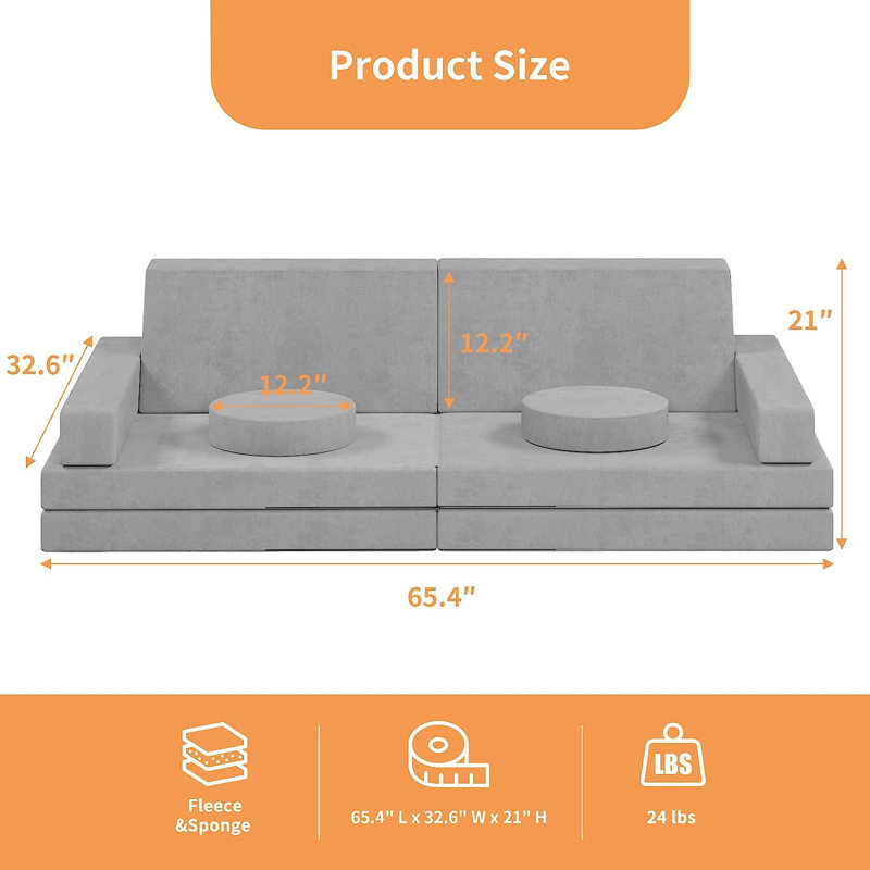 Acquanetta Kids 11'' Sleeper and Ottoman