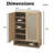 Rattan Shoe Cabinet With Doors, 6-Tier Shoe Storage Cabinet With Adjustable Shelves,Wooden Shoes Rack Shoe Storage Organizer For Entryway, Hallway, Closet, Living Room-1329694743