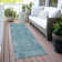 Machine Washable Indoor/Outdoor Xhevrie Teal Rug