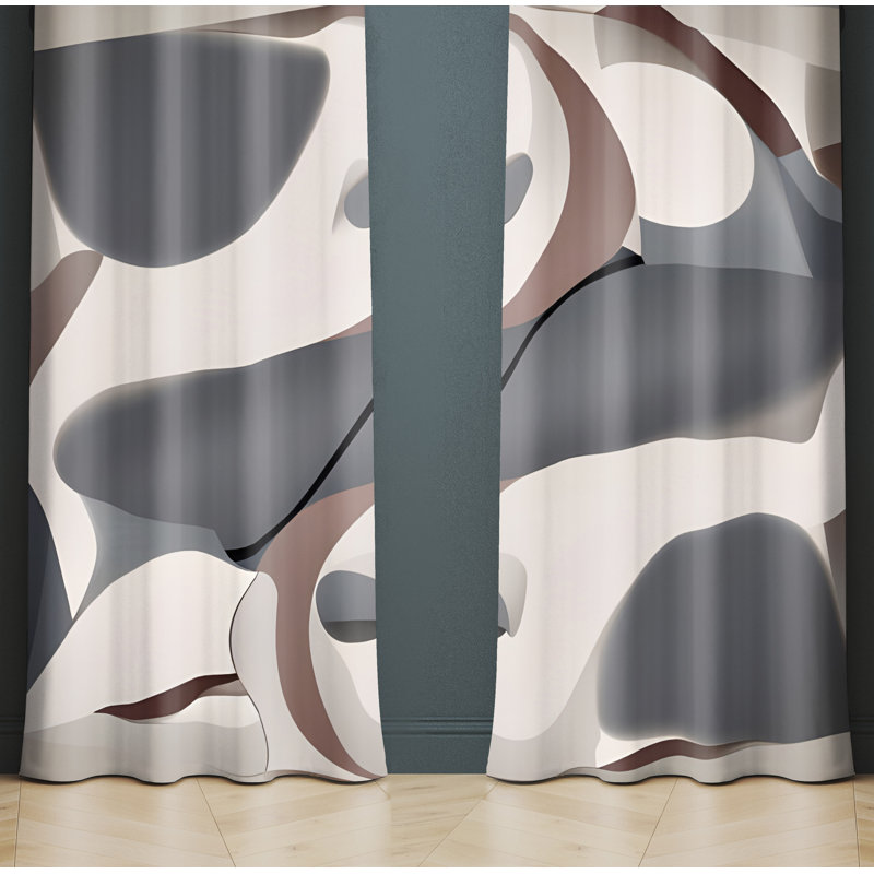Paire de rideaux semi-transparents en polyester Mehtap, L 20 po x L 61 po