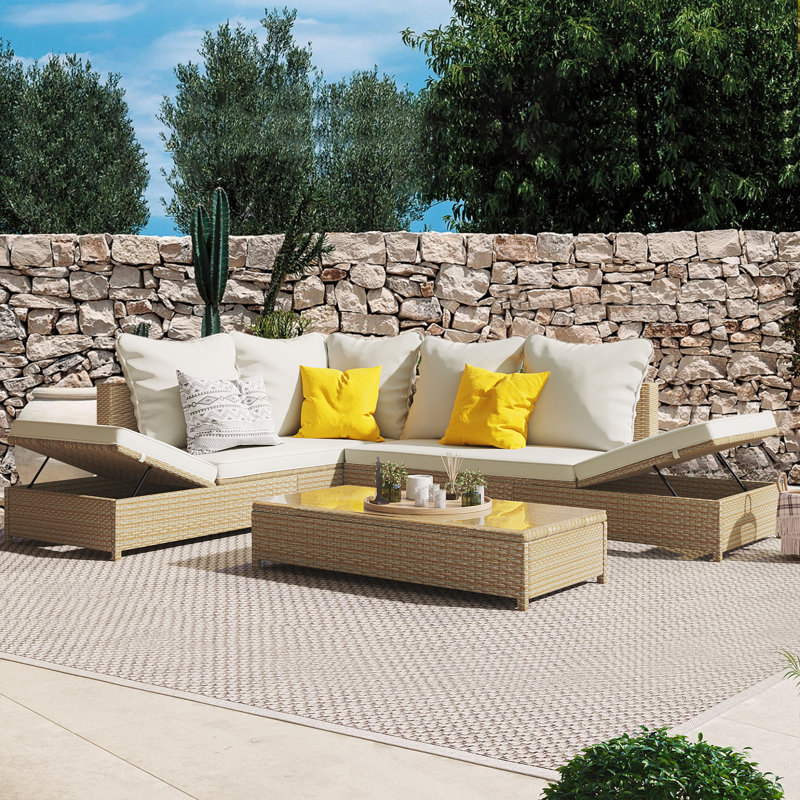 Ensemble de conversation modulaire avec coussins 3 pièces