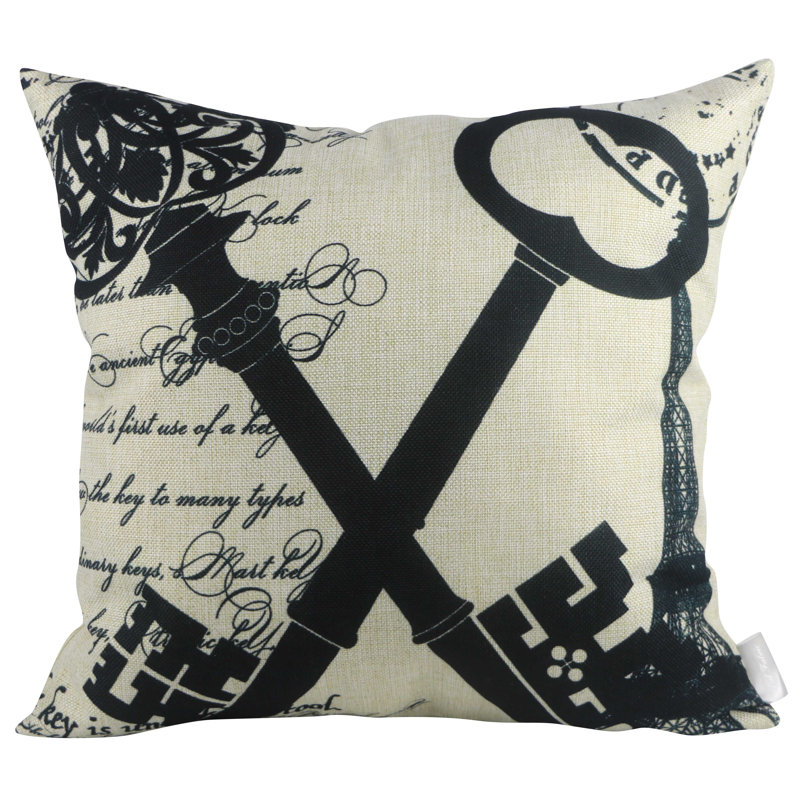 Two Keys Throw Pillow
