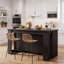 Armoire de bar 55,12 po avec tablettes de rangement à 2 niveaux, table de bar à hauteur de comptoir pour pub maison, cuisine